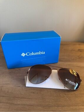 NWT Polarized Aviator Sunglasses from Columbia in Bronze Color
